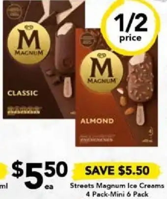 Drakes Streets Magnum Ice Creams 4 Pack-Mini 6 Pack offer