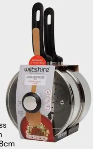 BIG W Wiltshire Classic Stainless Steel Saucepan with Steamer 18cm offer