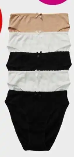 BIG W Brilliant Basics 5-Pack Women's Rib Hi-Cut Briefs Sizes 10-20 offer