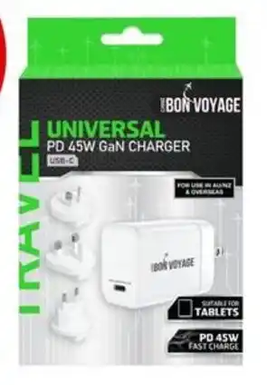 BIG W Crest Bon Voyage PD 45W Gan Universal Travel Adaptor offer