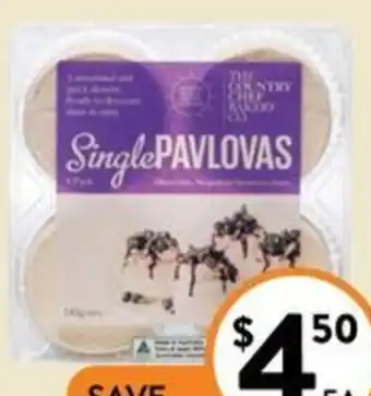 Foodworks Country Chef Pavlova 4 Pack x 140g offer