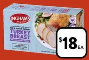Foodworks Ingham's Frozen Turkey Breast Roast 1kg offer
