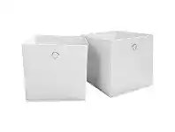 Officeworks J.Burrows Large Collapsible Storage Cubes 2 Pack White offer