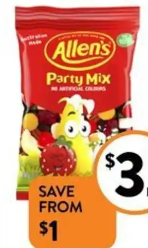 Foodworks Allen's Medium Bag Jellies, Minties or Kool Mints 140-200g offer