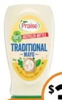 Foodworks Praise Squeezy Mayonnaise 365/410g offer
