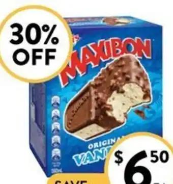 Foodworks Peters Maxibon Ice Cream 4 Pack offer