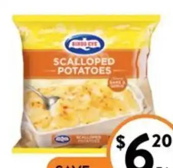 Foodworks Birds Eye Scalloped Potatoes or Cauliflower Cheese 600g offer