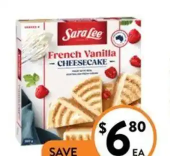 Foodworks Sara Lee Cheesecake 360/410g offer