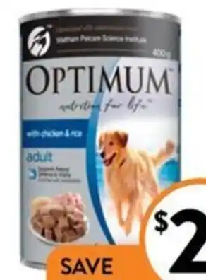 Foodworks Optimum Wet Dog Food 400g offer
