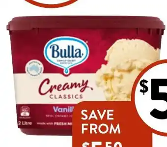 Foodworks Bulla Creamy Classics Ice Cream Tub 21 offer