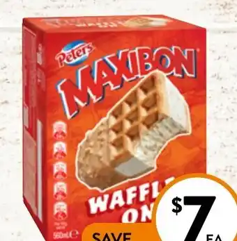 Foodworks Peters Maxibon Ice Cream 4 Pack offer