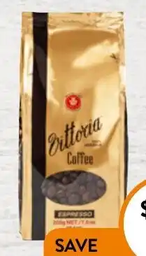 Foodworks Vittoria Coffee Espresso Beans or Ground 200g offer