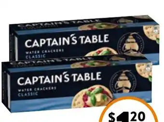 Foodworks Captain's Table Water Crackers 125g offer