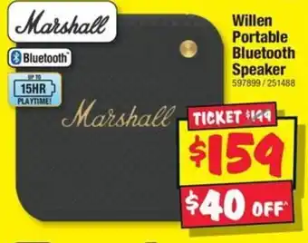JB Hi-Fi Willen Portable Bluetooth Speaker offer