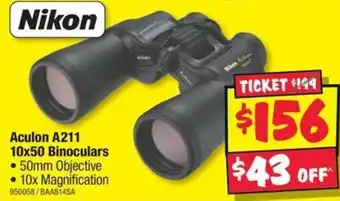 JB Hi-Fi Aculon A211 10x50 Binoculars offer