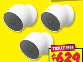 JB Hi-Fi Google Nest Cam (Outdoor Or Indoor, Battery) 3 Pack offer