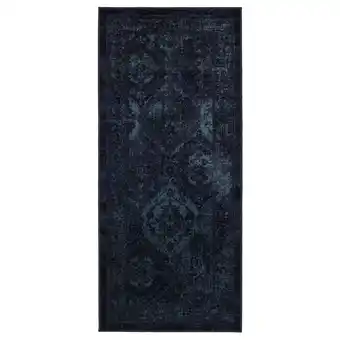VonsbÄk Rug, low pile, dark blue, 80x180 cm