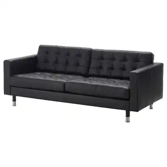 IKEA Landskrona Three-seat sofa, grann/bomstad black/metal offer