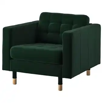 IKEA Landskrona Armchair, Djuparp dark green/wood offer