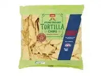 Coles Coles Footy Faves Stone Ground Tortilla Chips 400g offer