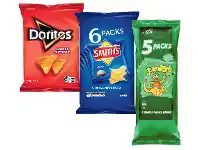 Coles Doritos Corn Chips 150g-170g or Smith’s Chips 6 Pack 114g or Jumpy’s Snacks 5 Pack 90g offer
