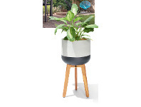 Concrete-Look Pot with Legs