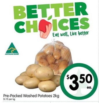 Spar Pre-Packed Washed Potatoes 2kg offer