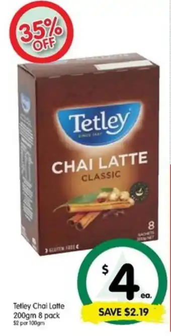 Spar Tetley Chai Latte 200gm 8 pack offer