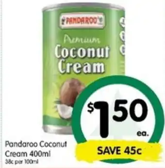 Pandaroo Coconut Cream 400ml