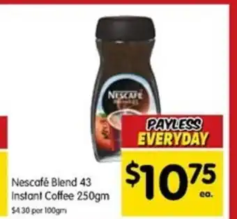 Spar Nescafé Blend 43 Instant Coffee 250gm offer