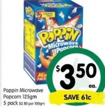Poppin Microwave Popcorn 125gm