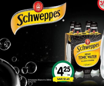 Spar Schweppes Mixers 4x300ml offer