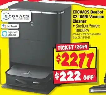 JB Hi-Fi ECOVACS Deebot X2 OMNI Vacuum Cleaner offer