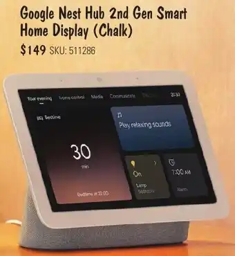 Google Nest Hub 2nd Gen Smart Home Display (Chalk)