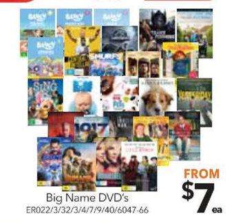 Cheap as Chips Big Name DVD's offer