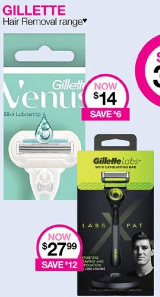 GILLETTE Hair Removal range offer at Priceline