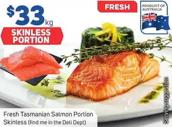 Foodland Fresh Tasmanian Salmon Portion Skinless offer