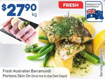 Foodland Fresh Australian Barramundi Portions Skin On offer