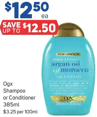 Foodland Ogx Shampoo or Conditioner 385ml offer
