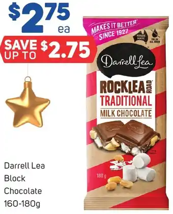 Foodland Darrell Lea Block Chocolate 160-180g offer