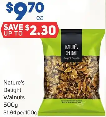 Foodland Nature's Delight Walnuts 500g offer