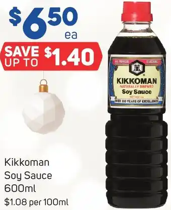 Foodland Kikkoman Soy Sauce 600ml offer