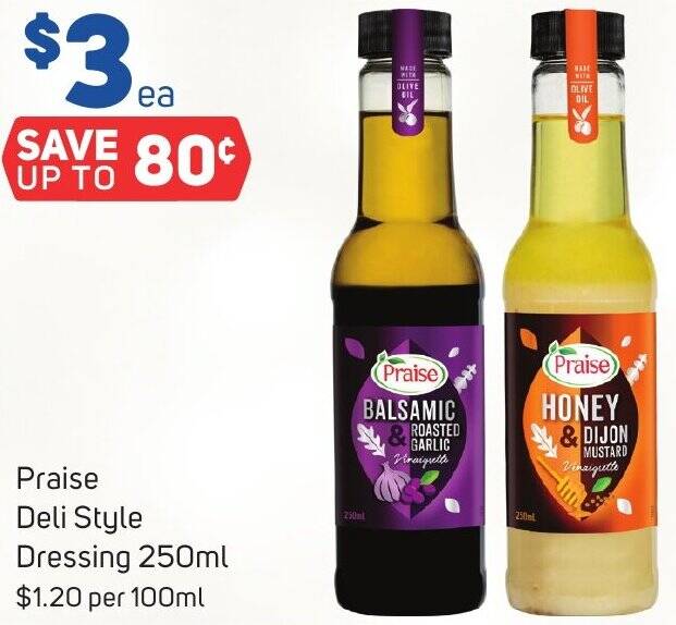 Praise Deli Style Dressing 250ml offer at Foodland