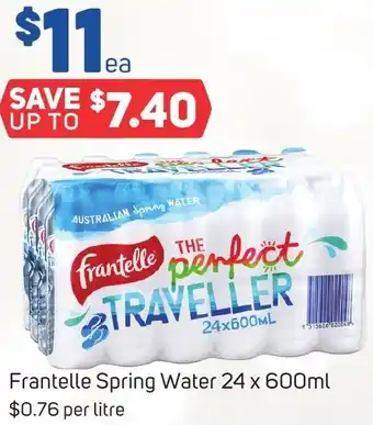 Foodland Frantelle Spring Water 24 x 600ml offer