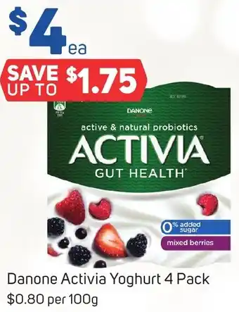 Foodland Danone Activia Yoghurt 4 Pack offer