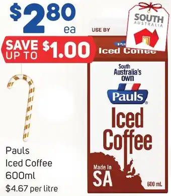 Foodland Pauls Iced Coffee 600ml offer