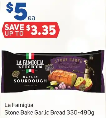 Foodland La Famiglia Stone Bake Garlic Bread 330-480g offer