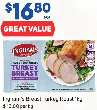 Foodland Ingham's Breast Turkey Roast 1kg offer
