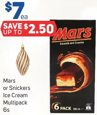 Foodland Mars or Snickers Ice Cream Multipack 6s offer