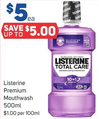 Foodland Listerine Premium Mouthwash 500ml offer